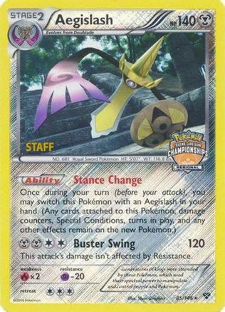 League & Championship Cards Aegislash - 85/146 (Regional Championships) [Staff] #085