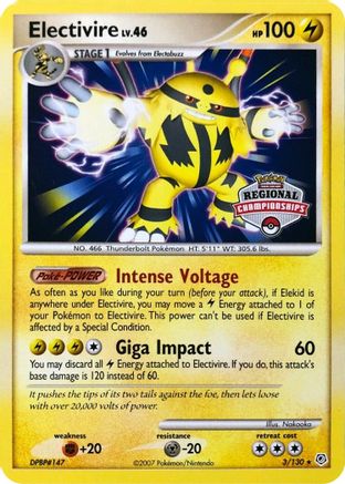 League & Championship Cards Electivire - 3/130 (Regional Championships) #003