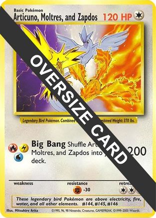 JUMBO Oversized Pokemon Promo Card Legendary Birds Articuno Moltres Zapdos RARE