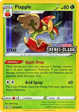 SWSH: Sword & Shield Promo Cards Flapple - SWSH022 (Prerelease) [Staff] #SWSH022