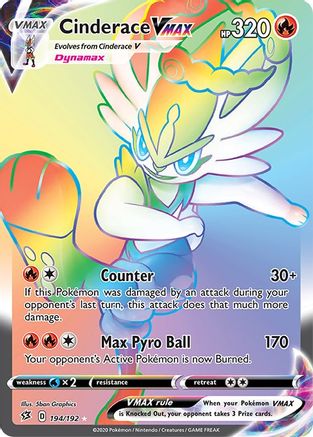 SWSH02: Rebel Clash Cinderace VMAX (Secret) #194