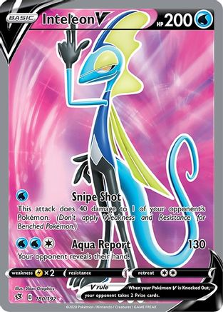 SWSH02: Rebel Clash Inteleon V (Full Art) #180