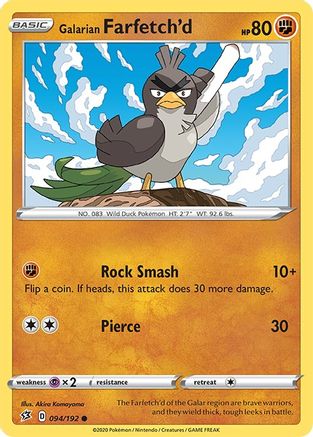SWSH02: Rebel Clash Galarian Farfetch'd #094