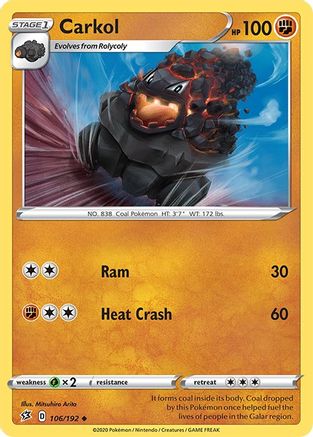 SWSH02: Rebel Clash Carkol #106