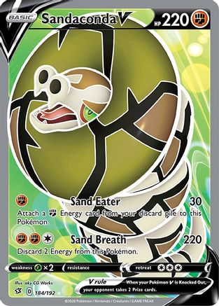 Sandaconda V 108/192 Rebel Clash Ultra Rare Full Art Pokémon Card
