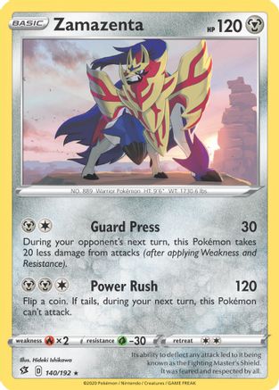 Deck Exclusives Zamazenta - 140/192 (Cracked Ice Holo) #140