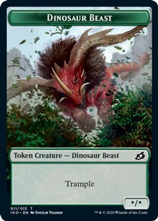 Dinosaur Beast // Human Soldier (004) Double-Sided Token