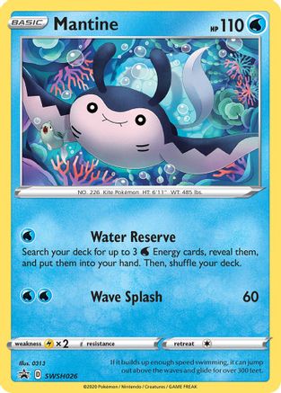 SWSH: Sword & Shield Promo Cards Mantine #SWSH026