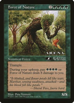 Force of Nature (1st Place) (Arena League) - Oversize Cards - Magic ...