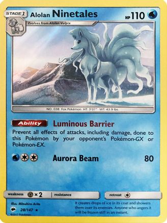 Miscellaneous Cards & Products Alolan Ninetales - 28/147 (Water Web Holo) #028