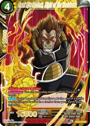 Great Ape Bardock Might of the Resistance Special Anniversary