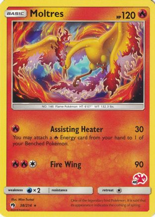 Lost Thunder Pokemon Moltres 38/214 Charizard Stamp Battle Academy Exclusive 