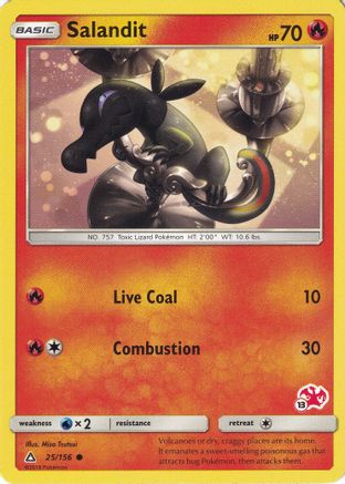 Battle Academy Salandit - 25/156 (#13 Charizard Stamped) #025