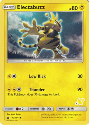 Battle Academy Electabuzz - 43/156 (#6 Pikachu Stamped) #043