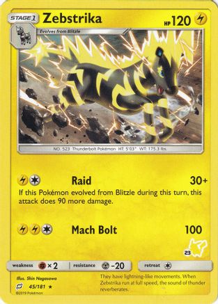 Battle Academy Zebstrika - 45/181 (#23 Pikachu Stamped) #045