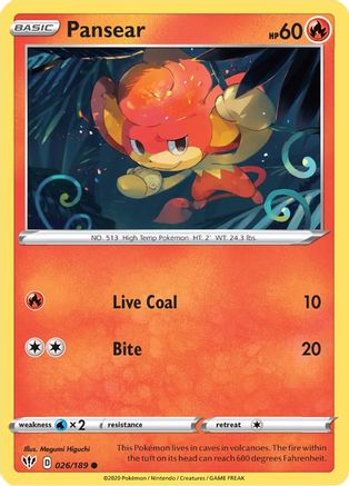 SWSH03: Darkness Ablaze Pansear #026