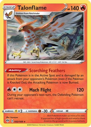 SWSH03: Darkness Ablaze Talonflame #032
