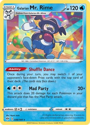 SWSH03: Darkness Ablaze Galarian Mr. Rime #036