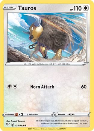 SWSH03: Darkness Ablaze Tauros #134