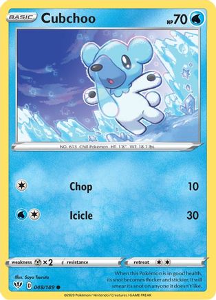 SWSH03: Darkness Ablaze Cubchoo #048