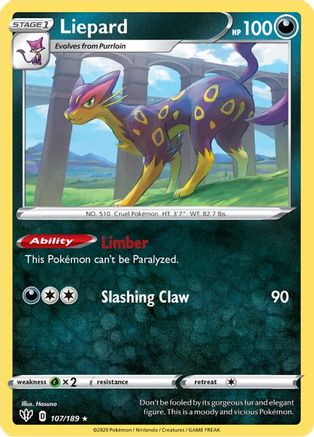 SWSH03: Darkness Ablaze Liepard #107