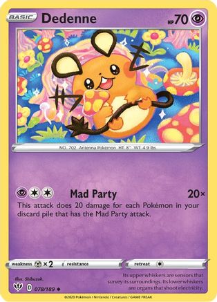 Mad Party Reverse Holo Cards Sinistea & Dedenne Pokemon TCG Polteageist 