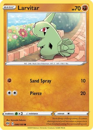 SWSH03: Darkness Ablaze Larvitar #086