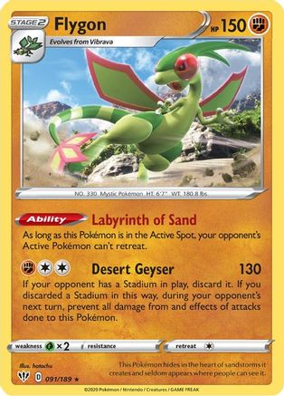 SWSH03: Darkness Ablaze Flygon #091
