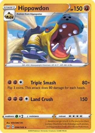 SWSH03: Darkness Ablaze Hippowdon #094