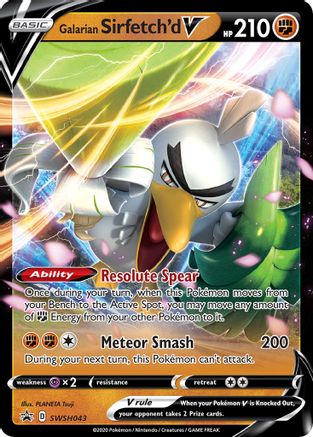 Pokemon TCG Galarian Sirfetch'd V Box Collection Sword & Shield 4 Booster Packs 
