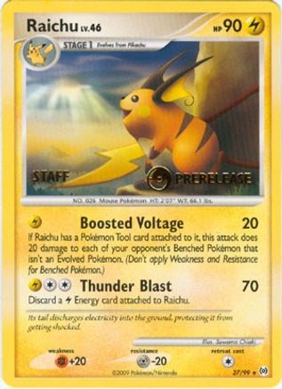 Nintendo Promos Raichu - 27/99 (Prerelease) [Staff] #27