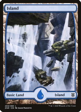 Island Near Mint Foil English Magic Card Battle for Zendikar Full Art 256 