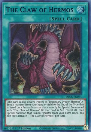 The Claw of Hermos Blue - 1st Edition Yugioh Plus Free Holographic Card 