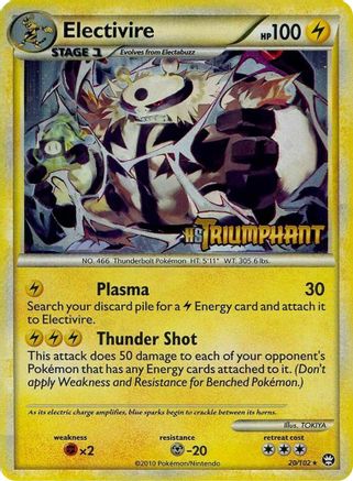Electivire - 20/102 (Prerelease) 20 HGSS Black Star Promos Pokémon card