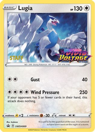 SWSH: Sword & Shield Promo Cards Lugia - SWSH069 (Prerelease) [Staff] #SWSH069
