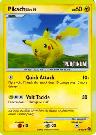 Pikachu - 70/100 [Platinum] 70 Burger King Promos Pokémon card