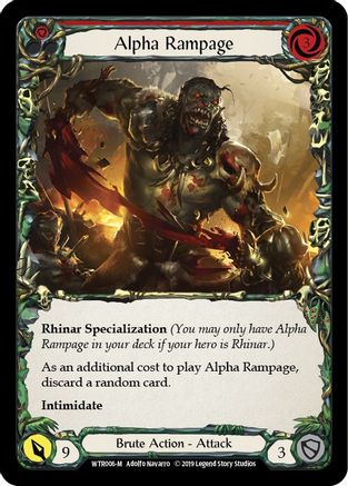 Rhinar Art Flesh and Blood Welcome to Rathe Alpha Print Booster Pack 