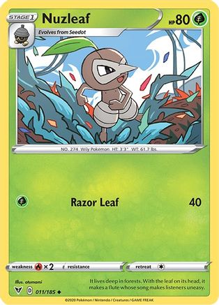 SWSH04: Vivid Voltage Nuzleaf #011