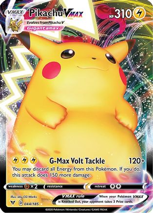  Juego de cartas Pokemon Vmax - Pikachu VMAX 44/185 y Pikachu V  43/185 - Voltaje vívido - Lote de cartas ultra raras : Juguetes y Juegos
