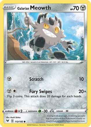 SWSH04: Vivid Voltage Galarian Meowth #112
