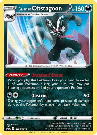 SWSH: Sword & Shield Promo Cards Galarian Obstagoon #SWSH059