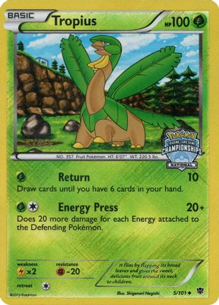 League & Championship Cards Tropius - 5/101 (National Championships) [Staff] #005
