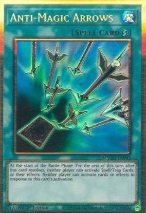 Carte YU-GI-OH! FLECHES ANTI-MAGIE MAGO-FR043 PREMIUM GOLD RARE NEUF