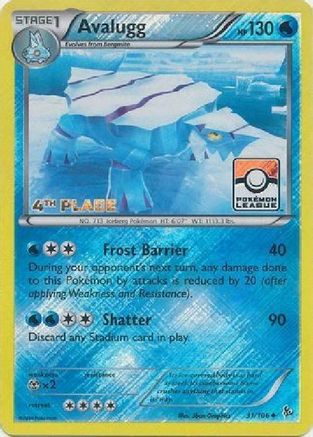 League & Championship Cards Avalugg - 31/106 (Pokemon League) [4th Place] #031