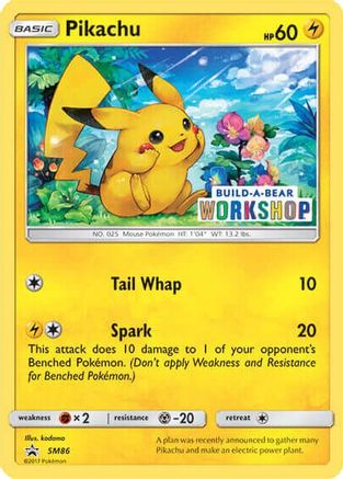 build a bear pikachu card price