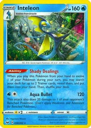 Miscellaneous Cards & Products Inteleon - 058/202 (Cosmos Holo) #058