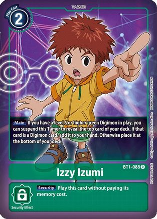 NM Englisch R Digimon TCG Izzy Izumi BT1-088 