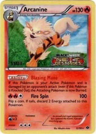 Arcanine - 12/99 (Prerelease) [Staff] 12 BW Black Star Promos Pokémon card
