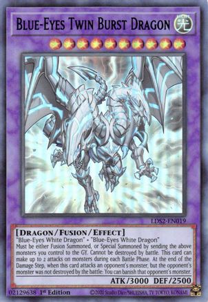 LDS2-EN019 Ultra Rare 1st Edition yugioh 1X NM Blue-Eyes Twin Burst Dragon 