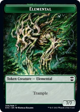 Elemental // Elf Warrior Double-Sided Token